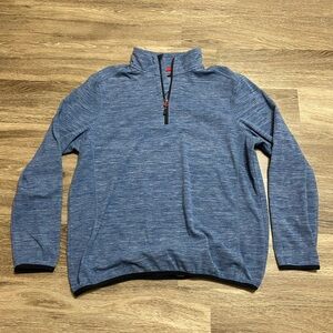 Avalanche Heather Blue Pullover with Red Detail